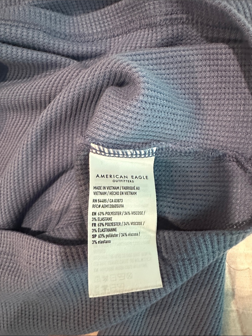 American Eagle Slate Blue Ribbed Turtleneck - Picture 6 of 7